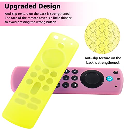 （3 Pack） ONEBOM Silicone Protective Remote Case Cover, Silicone Control Cover Skin| Glow in The Dark（Glow Pink&Glow Blue&Glow Yellow） - color: (Black Lanyard)Glow Pink&Glow Blue&Glow Yellow