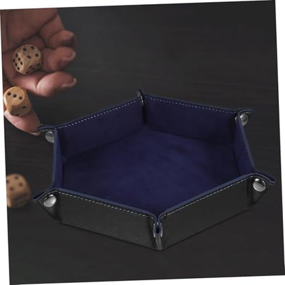 BESPORTBLE Folding Pu Dice Tray for Tabletop Games Storage Organizer Design for Dice Keys Jewelry and Items