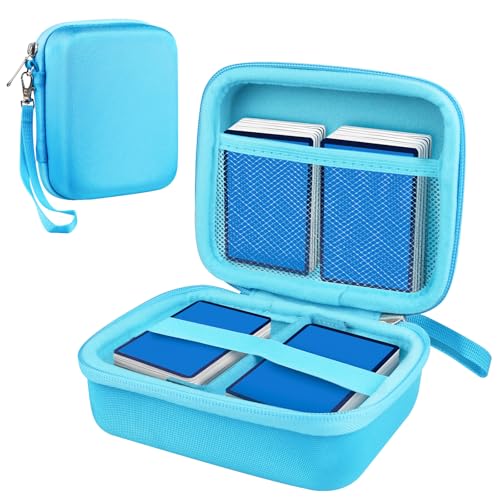 300+ Game Card Storage Case for UNO/Five Crowns/SKYJO Playing Card | Portable Card Deck Holder Box Compatible with Bicycle/Phrase 10/PlayMonster/Exploding Kittens Card Games, Blue (Case Only) - color: Blue