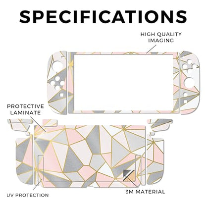 Glossy Glitter Gaming Skin Compatible with Nintendo Switch 2 Console Only - Rose Gold Polygon - Premium 3M Vinyl Protective Wrap Decal Cover - Easy to Apply | Crafted in The USA by MightySkins - color: Rose Gold Polygon, size: Switch 2 Console Skin Only,