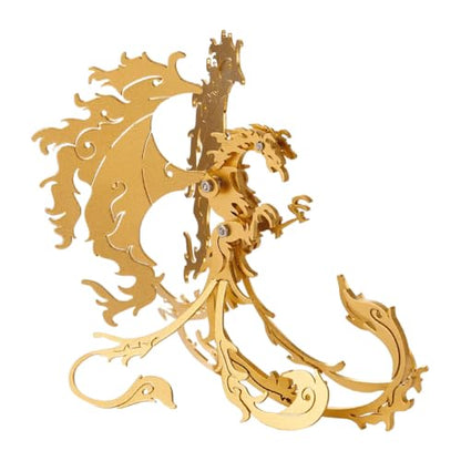 Phoenix 3D Metal Puzzle, Golden, 28 Pieces | DIY toys, Handmade puzzle, Model Kits, Stainless Steel, Building Blocks ,Assembly Gift for Adult - color: Phoenix Golden