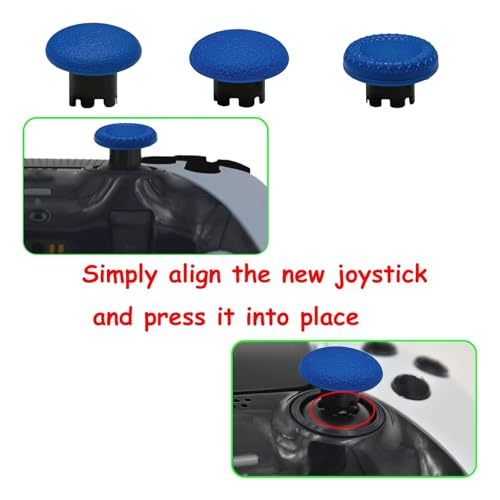 6 Pack Interchangeable Thumbstick Caps for PS5 DualSense Edge Controller Joysticks, DualSense Edge Controller Swappable Thumbsticks Replacement for PS5 Edge Controller (Blue) - color: Blue