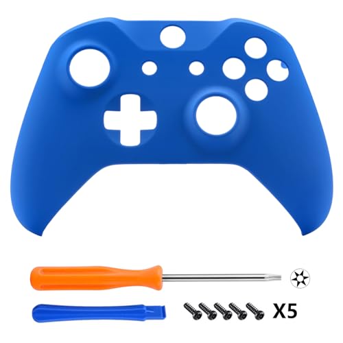 eXtremeRate Blue Soft Touch Front Housing Shell Case for Xbox One S/X Controller, Comfortable Replacement Kit Faceplate Cover for Xbox One Wireless Controller Model 1708 - color: Blue