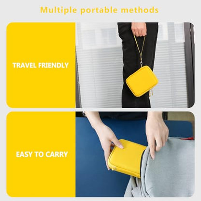 Supmay Hard Carrying Case for G350/RG35XX Pro/RG40XXV/RG405V/RG406V Retro Handheld Game Console, Retro Game Travel Storage Holder with Mesh Bag for SD Card, USB Charging Cable, User Manual, Yellow - color: Yellow