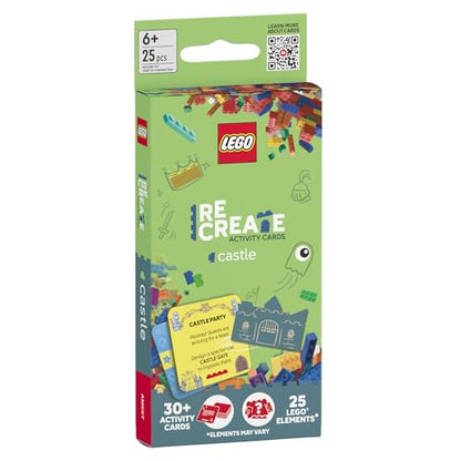 LEGO Recreate Activity Cards – Castle | Fantasy Building Game with 30+ Activity Cards & 25 LEGO Elements | Ages 6+ - style: Castle