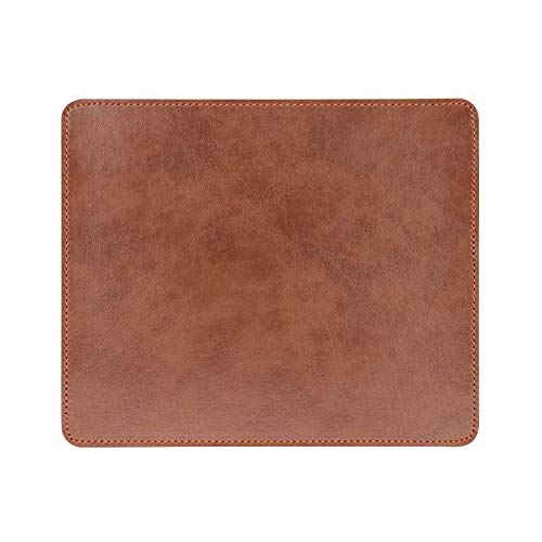 Non-Slip Rubber Base Leather Mousepad for Laptop Computer PC Personality Desings Gaming Mouse Pad Mat 9.45 X 7.87 inch (Leahter Mouse Pad-Coffee, 9.45 X 7.87 inch) - color: Leahter Mouse Pad-Coffee
