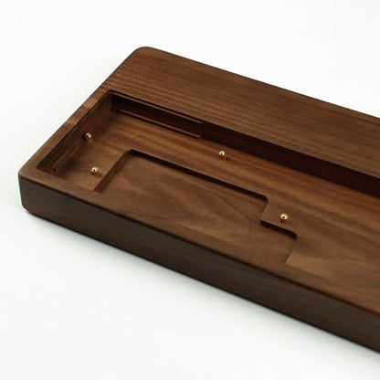 YMDK GH60 Walnut Wooden Case Wrist Rest 2 in 1 for 60% Mini Mechanical Gaming Keyboard Compatible Pok3r DZ60 YD60MQ XD64 - color: Walnut 2 in 1