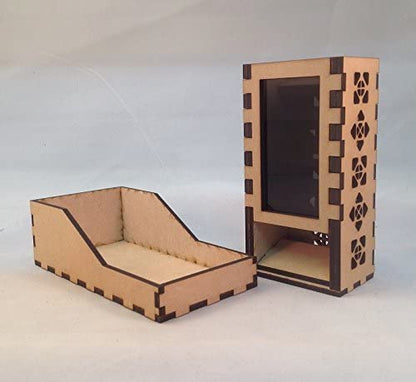 Mini Dice Tower v1 Smoke Acrylic Window Laser Cut MDF Unique Fast Shipping