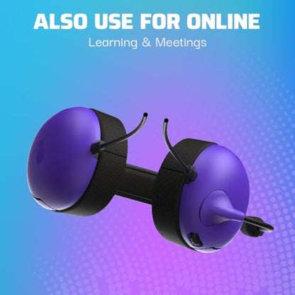 PDP Airlite Wired Gaming Headset for PS5, PS5, PlayStation & PC | Licensed for PlayStation, Noise-Cancelling Flip-to-Mute Mic, Lightweight yet Durable Design, 3.5mm Jack, Ultraviolet Purple - color: Purple, style: Wired