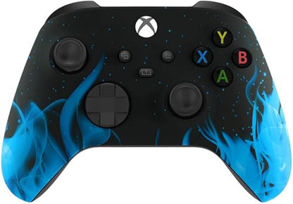 Custom Controllerzz Wireless Controller for Microsoft Xbox Series X/S & Xbox One - Custom Soft Touch Feel - Custom Xbox Series X/S Controller (X/S Blue Flame) - color: X/S Blue Flame