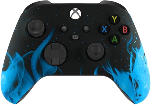 Custom Controllerzz Wireless Controller for Microsoft Xbox Series X/S & Xbox One - Custom Soft Touch Feel - Custom Xbox Series X/S Controller (X/S Blue Flame) - color: X/S Blue Flame