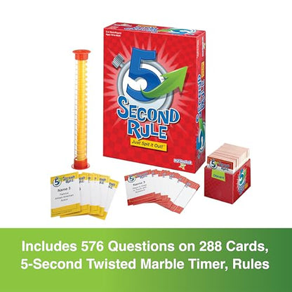 5 Second Rule Game - Simple Questions Card Game for Family Fun, Party, Kids, Travel, Game Night & Sleepovers - Think Fast and Shout Out Answers - For Ages 10+ - style: 5 Second Rule