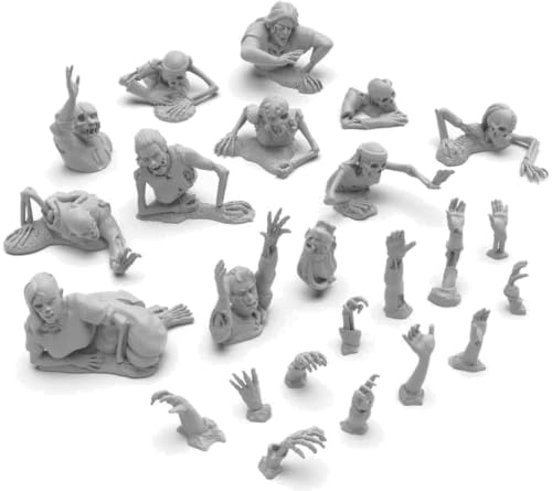 Green Stuff World Dead Rising Zombies Miniatures Set – 1:48 Scale Unpainted Resin Figures for Tabletop Games, Dioramas, and Miniature Painting – 3D Printed Undead Models for RPGs & Hobby Collections