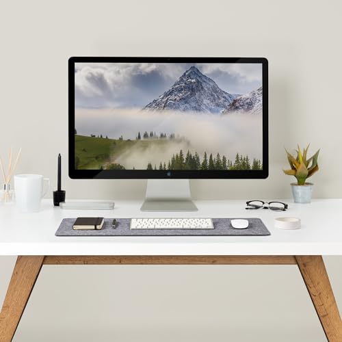 Premium Felt Desk Mat | Small 12" x 27.5" | Multifunctional Desk Pad for Home Office | Mid Gray - color: Mid Gray, size: 12" x 27.5"