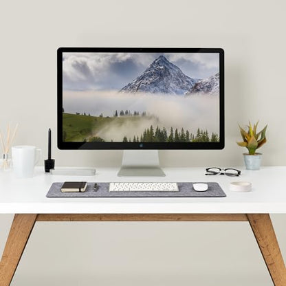 Premium Felt Desk Mat | Small 12" x 27.5" | Multifunctional Desk Pad for Home Office | Mid Gray - color: Mid Gray, size: 12" x 27.5"