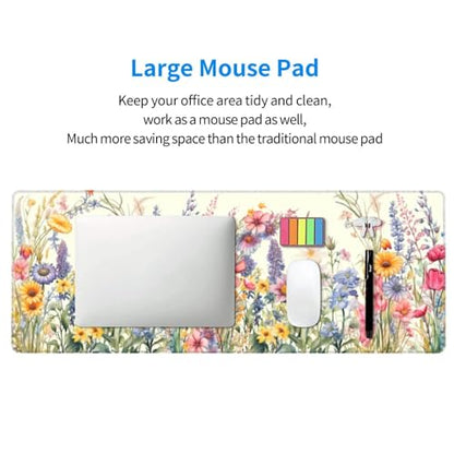 Flower Mouse Pad XL Large Mousepad Non Slip Rubber Base Desk Mat for Laptop Computer Gaming 31.5" X 12" - color: Flower
