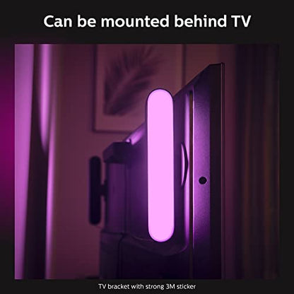 Philips Hue Smart Play Starter Kit - Two Black Hue Play Light Bars+Hue Bridge+Power Supply - For TV, Gaming and Room Decor, Control With App, Works With Voice Assistants