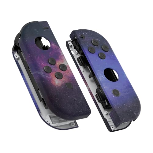 eXtremeRate DIY Replacement Shell Buttons for Nintendo Switch & Switch OLED, Nebula Galaxy Soft Touch Custom Housing with Full Set Button for Joycon Handheld Controller - Console Shell NOT Included - color: Nebula Galaxy