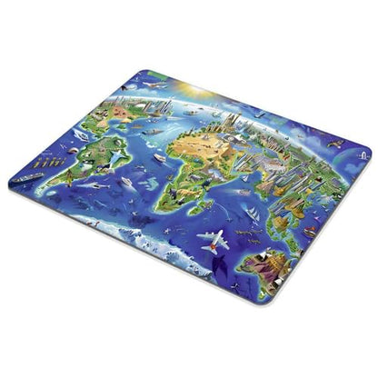 Square Mouse Pad World map,Gaming Mouse Pads for Desk,Soft Computer Waterproof Non-Slip Mouse Mat - color: World map
