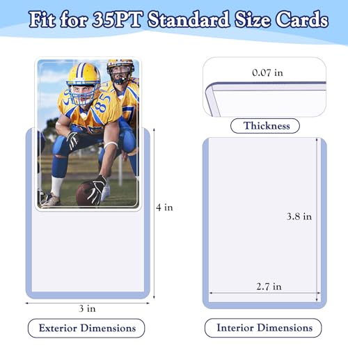 200 Top Loaders with 200 Penny Sleeves, 3 x 4 Clear 35PT Card Protectors | 200 Top Loaders, 200 Penny Sleeves, Crystal Clear, Smooth Edges, Card Storage - size: 200 Toploaders + 400 Soft Card Sleeves