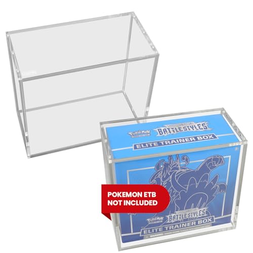 EVORETRO ETB Acrylic Case Protector for Pokemon, Magnetic-Lid Design | 1 Pack | 4.0mm Thick | UV-Resistant & Acid-Free | Stackable | Clear | Scratch-Resistant | Not for Booster Box, UPC, SPC - style: ETB Magnet (1)