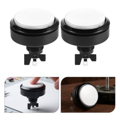 SECFOU 5pcs Round LED Illuminated Push Button Switch for Arcade Machine and Control Panel, 60mm Plastic Metal Momentary Button with Easy Installation for Home Arcade Projects and Quick