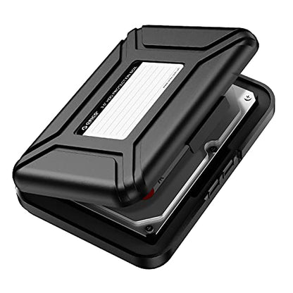 ORICO Hard Drive Case 3.5 inch HDD Storage Carrying Case Anti-Static and Shockproof External Hard Drive Portable Case, Compatible with WD, Seagate, Toshiba, Samsung, Hitachi, Crucial-PHXBK - color: Black