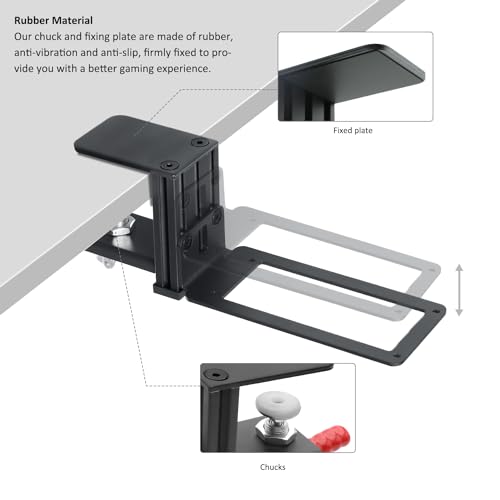 Huye Steel Clamp-on Joystick Mount Designed ONLY for Logitech G Extreme 3D PRO Joystick for Windows, Adjustable Durable Steel Desk Mount Holder (Flight Joystick Not Included) - 2 Pack/Lot - size: 2 Pack