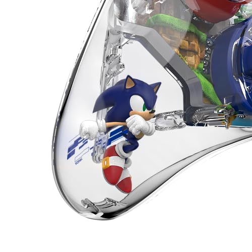 PDP REALMz Nintendo Switch Pro Controller, Customizable LED Lighting, 3.5mm Headphone Jack, Officially Licensed by Nintendo and SEGA: Sonic Superstars (Sonic Green Hill Zone) - color: Sonic