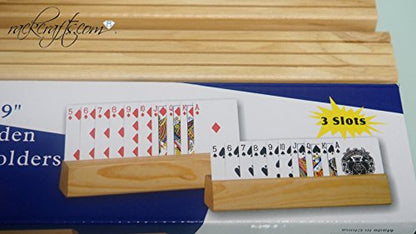Wooden Playing Card Holders High Grade Heavy Duty Black Jack 21 Casino Games Straight / Curved (Straight - 9" Medium) - size: Straight - 9" Medium