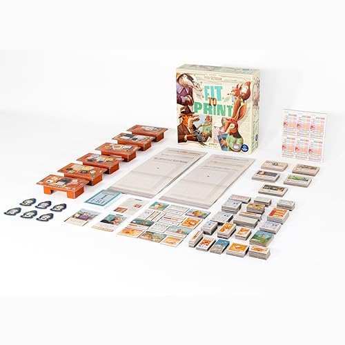 Fit to Print, Puzzly Tile-Laying Strategy Board Game About Breaking News | 1-6 Players, Ages 10+, 15-30 Mins, Real-Time Family Fun