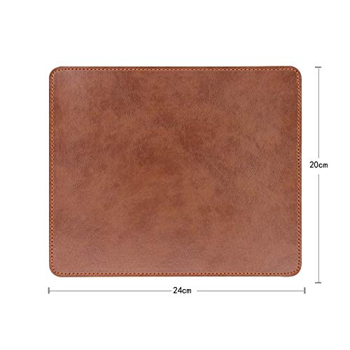 Non-Slip Rubber Base Leather Mousepad for Laptop Computer PC Personality Desings Gaming Mouse Pad Mat 9.45 X 7.87 inch (Leahter Mouse Pad-Coffee, 9.45 X 7.87 inch) - color: Leahter Mouse Pad-Coffee