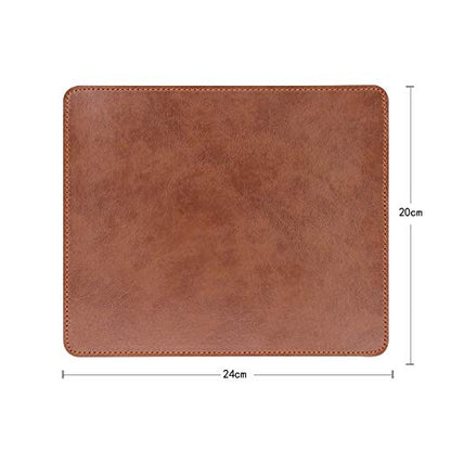 Non-Slip Rubber Base Leather Mousepad for Laptop Computer PC Personality Desings Gaming Mouse Pad Mat 9.45 X 7.87 inch (Leahter Mouse Pad-Coffee, 9.45 X 7.87 inch) - color: Leahter Mouse Pad-Coffee