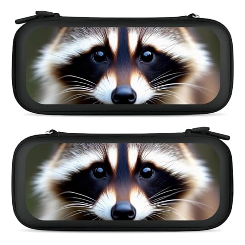 Carrying Case Compatible with Switch, Cute Animal Raccoon Protective Travel Storage Bag Hard Shell Game Holder Organizer with 15 Game Cartridges - color: Color(86)