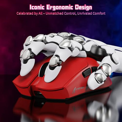 ATTACK SHARK X11SE Wireless Gaming Mouse, 59g Lightweight, Red | Bluetooth/2.4Ghz Wireless/Wired Connectivity, 22K DPI, PixArt PAW3311 Gaming Sensor, 1K Polling Gamer Mice for PC/Mac - color: Red