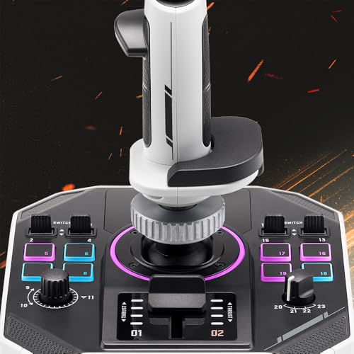 Thrustmaster Sol-R1 Hall-Effect Space Combat Flight Sim Joystick - PC | 44 programable actions buttons, detachable ambidextrous grip, central throttle, 2 triggers, ministick, backlit design - style: Sol-R1 Flight Stick