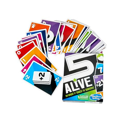 Hasbro Gaming 5 Alive Card Game, Fast-Paced Game for Kids and Families, Easy to Learn, 2 to 6 Players, Fun Summer Activities, Vacation Travel Essentials, Ages 8+ - size: 3.62 inches x 5.62 inches x 0.1 inches