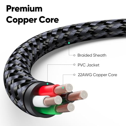 FEMORO Micro USB Cable 6ft 480Mbps Data Transfer & 12W Charging, USB A to MicroUSB 2.0 Cord for Old Kindle Android Smartphone Tablet PS4 Raspberry Pi 3 and More