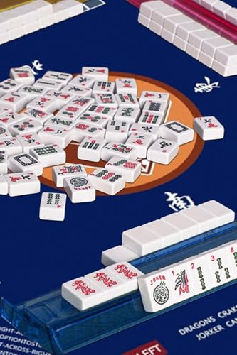 Mahjong Mat with Rule, 31.5x31.5Inch American Mahjongg Table Mat(Dark Blue) | Anti-Wrinkle&Foldable Neoprene Mahjongg Travel Mat for Table with Learning Rule, Anti-Slip Noise Reduction Includes Carry Bag - color: Dark Blue