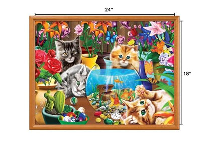 MasterPieces 400 Piece Jigsaw Puzzle for Adults, Family, Or Youth - Marvelous Kittens - 18"x24" - style: Marvelous Kittens