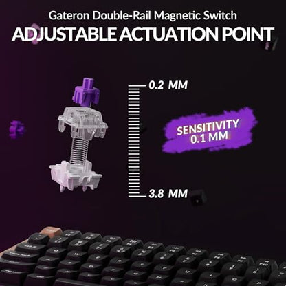 Keychron K4 HE 96% Wireless Hall Effect Keyboard with Number Pad, Rapid Trigger Magnetic Switches, QMK Launcher, 2.4GHz/Bluetooth/Wired, Mac & Windows, Wood Accent Frame, Black (Non-Shine-Through) - color: Special Edition Black