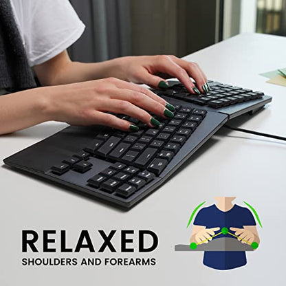 Perixx PERIBOARD-335RD Wired Ergonomic Mechanical Compact Keyboard - Low-Profile Red Linear Switches - Programmable Feature with Macro Keys - Compatible with Windows and Mac OS X - US English - style: Wired Linear