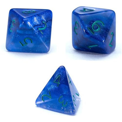 Gake Keeper Games & Dice: Sui Generis Dice - Astral Dragon - Indigo - 7 pc Resin Dice Set, Holographic Glitter, 4 Layers, Role Playing Games Accessory - style: Astral Dragons