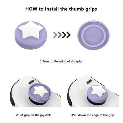 eXtremeRate PlayVital Joystick Caps for Nintendo Switch, Thumbstick Grips for Switch Lite, Analog Cover for OLED Joycon Thumb Grip Caps - Dark Grayish Violet - color: Dark Grayish Violet