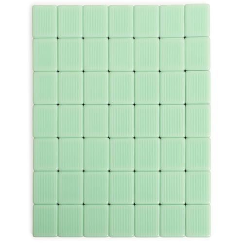 YMI "Jade Horizon" American Mahjong 166 Medium Melamine Tiles-Only Set | 166 engraved white melamine tiles with striped backs. Refined tiles-only set for American Mahjong players who own accessories - color: Jade