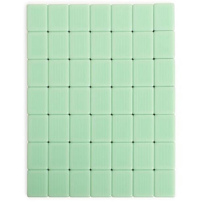 YMI "Jade Horizon" American Mahjong 166 Medium Melamine Tiles-Only Set | 166 engraved white melamine tiles with striped backs. Refined tiles-only set for American Mahjong players who own accessories - color: Jade