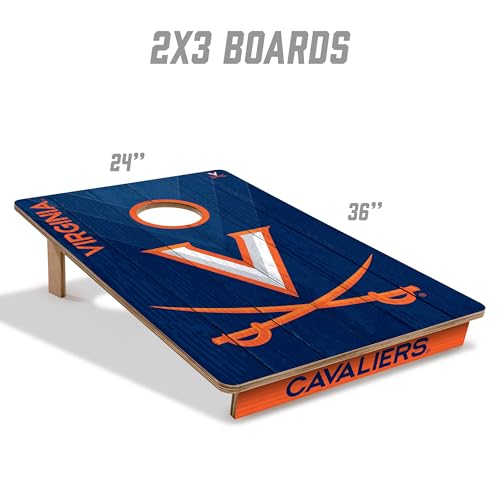 YouTheFan NCAA 2’ x 3’ Wood Cornhole Game with Logo Bags - color: Virginia Cavaliers