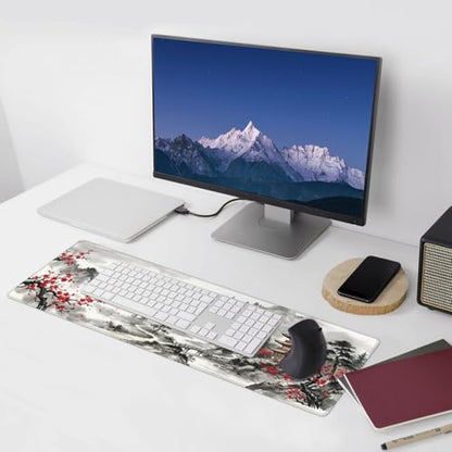 Extended Gaming Mouse Pad, Large Mouse Mat, XL Desk Pad for Keyboard and Mouse, Non-Slip Rubber Base & Stitched Edges for Gamer Office 31.5x11.8 in - color: 17