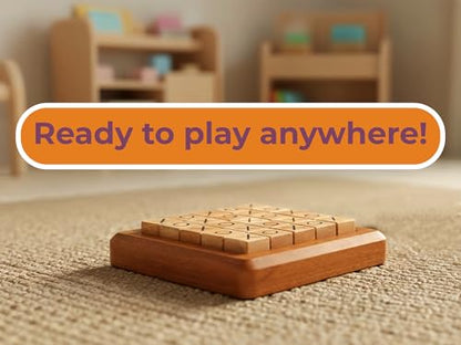 BSIRI Pushing Me Wooden Tic Tac Toe Game- Tabletop Board Games for Farmhouse Decor, Coffee Table Decor, Unique Gifts Fun Gifts for Adults. Perfect for Game Night,Family Games (5 Inch) - style: PushingMe