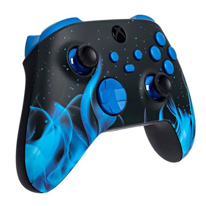 Crazy Controllerz Customz Series Custom Wireless Controller for Xbox One Series X S PC - Blue Flames Design - color: XS BLUE FLAMES